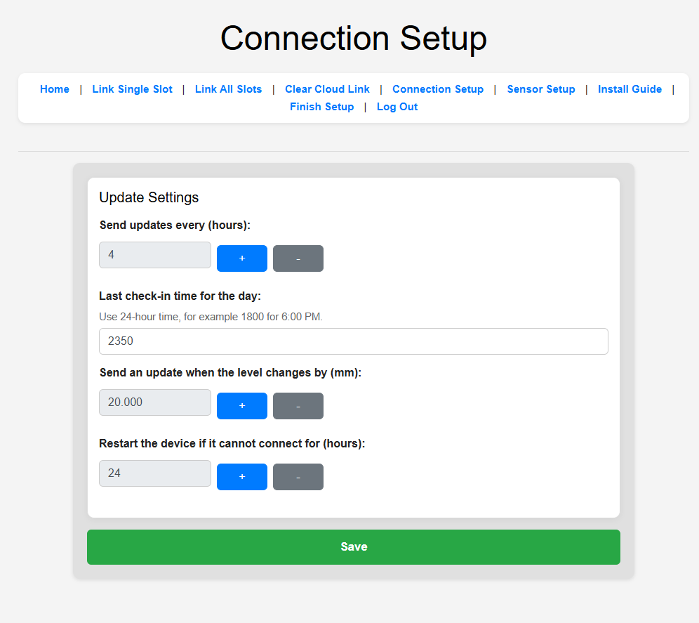 Pebble Device Connection Setup Page